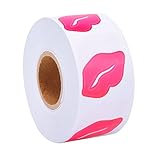 Sunmns Lip Stickers, Perforated Self Adhesive Kisses Sticker, 1 Rolls, 500 Pieces, Rose