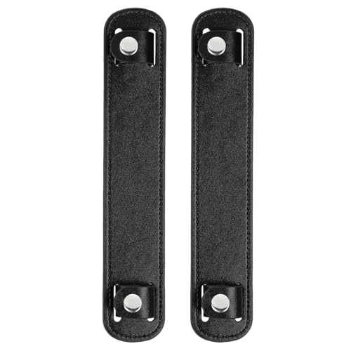 Image of uxcell 2 Pcs 8.98x1.65 Inch Leather Shoulder Strap Pad, Detachable Non-Slip Strap Covers for Tote Bags Backpacks Handbags, Black