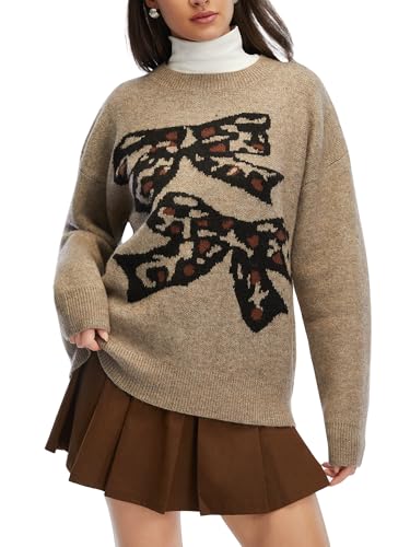 Cute Sweaters for Women Graphic Knit Pullover Womens Sweaters Long Sleeve Casual Going Out Warm Fall Outfits