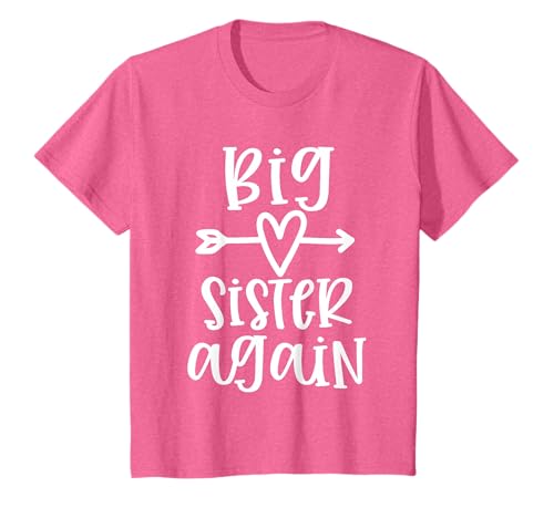 Big Sister Again for Girls Sibling Announcement Cute T-Shirt