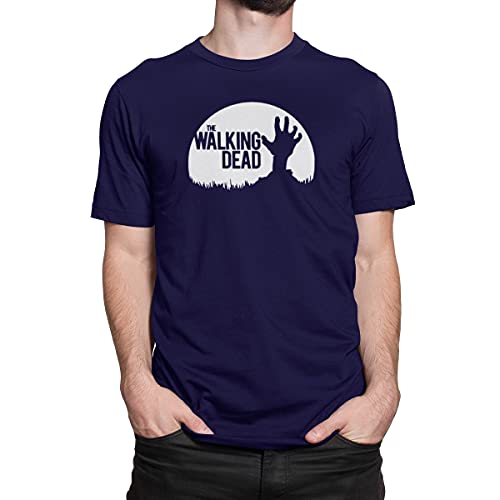 Camiseta Estampada Mortos Vivos Zumbi Camisa Masculina Azul Tamanho:P