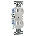 Hubbell RR15NGWZ Duplex Recetpacle Outlet, Non-Grounding, 2-Wire, 15-Amp, 120-Volt, White