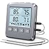 CIRYCASE Digital Meat Thermometer with Dual Food Temperature Probe, Large LCD Backlight & Alarm Grill BBQ Kitchen Cooking Thermometer, Smoker Accessories for Liquids, Candy, Oven, Oil, Deep Frying