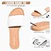 FITORY Women's Slide Sandals Fashion Round Toe With Classic Single Strap Slippers for Summer White Size 8.5