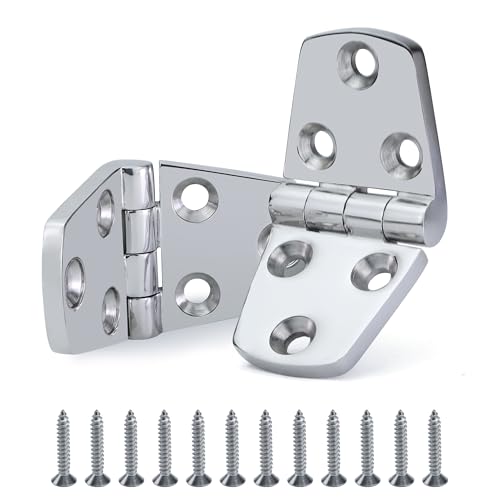 SHENGHUISS Stainless Steel Boat Hatch Hinge - Heavy Duty 3 Inch 2 Pack with Screws for Doors/Windows/RVs