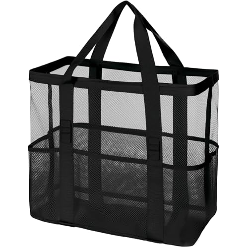 LEVOTIYER Beach Bag - Mesh Beach Bag Large 8 Pockets, Beach Tote Bag Beach Essentials for Vacation Must Haves