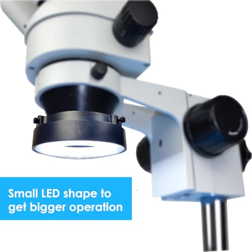 Image of Light Microscope LED Ring Illuminator, USB Adjustable LED Ring Light for Industry Monocular Binocular Trinocular Stereo Microscope & Camera (CW WW 96 LED)