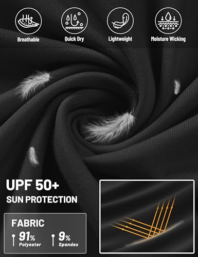 TACVASEN Mens Sun Protection Athletic Shirts UPF 50+ Rash Guard Long Sleeve Quarter Zip Sun Hoodie Running Fishing Shirt4