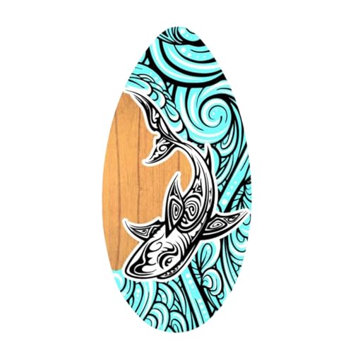 KiBcsLic Tabla de Skimboard para Esquí Acuático de Pie, Tabla de Surf Pequeña para Aguas Tranquilas de 41 Pulgadas, Style D