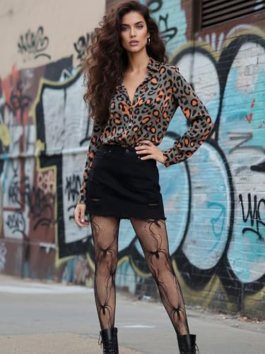 Image of Ramede 6 Pairs Women Fishnet Tights Thigh High Waist Bow Stockings Patterned Lace Fishnet Leggings Pantyhose for Halloween