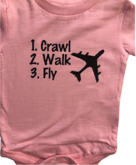 crawl walk fly custom baby onesie ® bodysuit future pilot infant one piece3