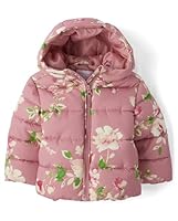 The Children's Place,Baby Girls,And Toddler Medium Weight Puffer Jacket, Wind-Resistant, Water-Resistant,Mauve Floral,5 Years