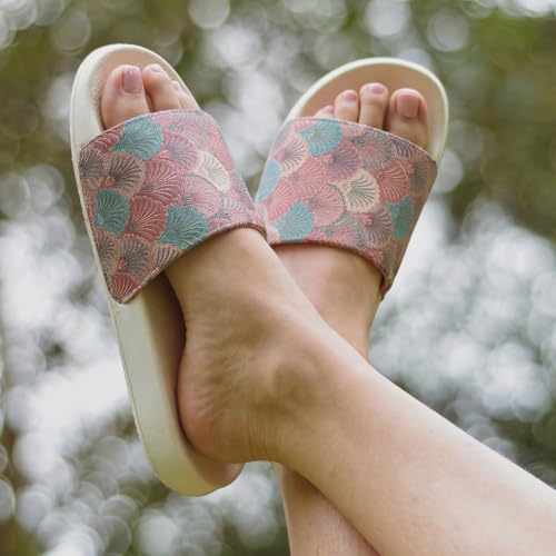 Image of YOHO Tropica Printed Comfortable Women Slides | Stylish Rainy Footwear & Waterproof Monsoon Sandals | Soft Inner Lining On Strap