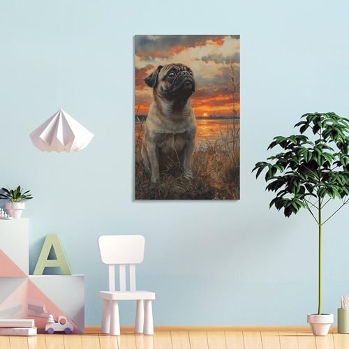 Tableau carlin déco murale impression sur toile 40x60cm pour chambre