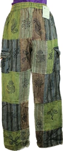 Karma Handicrafts Patchwork Hippy Cotton Festival Trouser Boho Yoga Pant Wide Leg Combat Nepal 2022