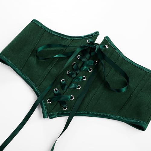 Image of Scarlet Darkness Corset Belt for Women Floral Lace Up Boned Underbust Corset Waist Belts