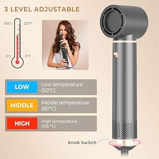 Dryhsip Spazzola Asciugacapelli, 5 in 1 Spazzola Asciugacapelli Multifunzione, Phon con 3 Temperatures, Styling Liscio, Onde, Ricci, Volumizzante, Hair Styler Viaggi set Regalo donna e uomo