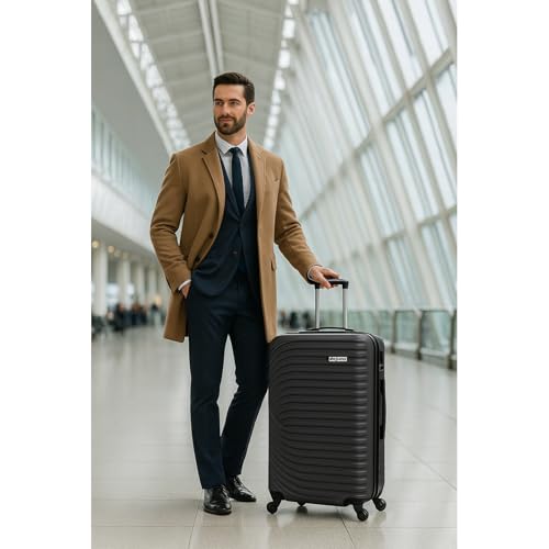 Dejuno Craft Hardside Lightweight Spinner Luggage, Black, 28-inch2