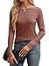 Lylinan Sweaters for Women Sweatshirts Spring Fashion Clothes 2025 Long Sleeve Tops Dressy Casual Crew Neck Shirts Laides Tunics Trendy Blouses Caramel Large