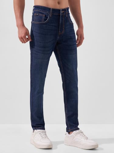 Image of Highlander Mens Tapered Fit Denim Jeans for Man| Regular Length|Mid-Rise|Stretchable Fabric for Comfort fit| Jeans for Man | Men Jeans