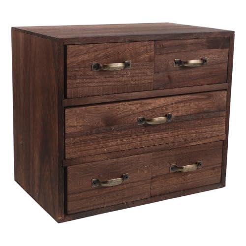 NUOBESTY Caja de Almacenamiento de Madera Maciza para Escritorio Organizador Compacto para Joyas y Accesorios el Hogar