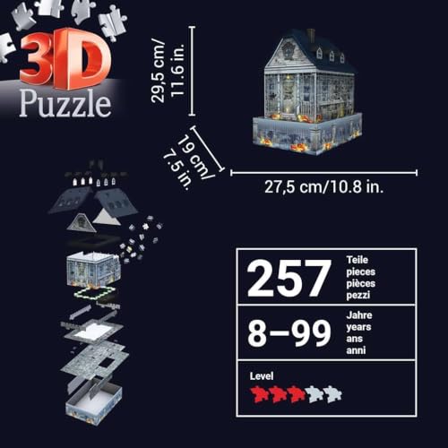 Puzzle 3D 216 pièces : Maison hantée d'Halloween Ravensburger France - vue 7
