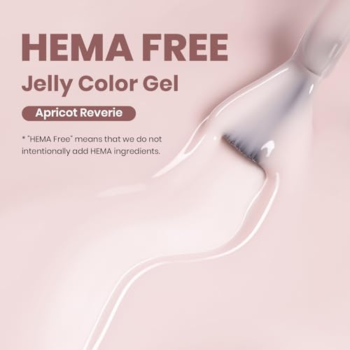 Image of Beetles Apricot Reverie Nude Gel Polish - 15ML Full Size Neutral Jelly Pink Nail Polish Base Color Nail Concealer Sheer Translucent Effect Soak Off UV French Nail Art Salon DIY Manicure Gifts