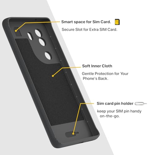 Image of Outlouders Back Cover for Vivo V40e / iQOO Z9s 5G | TPU Soft Flexible Shockproof | Full Camera Protection Back Case (Grey)