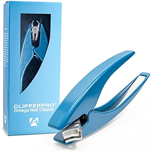 ClipperPro Prime Fingernail Clipper, Surgeon-Designed Palm Grip, Ice Blue
