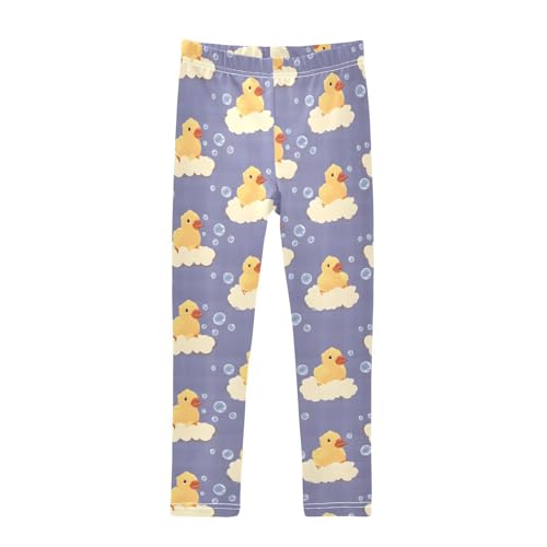 ALAZA Girls' Leggings Children's Yoga Pants Skinny Printed Dance Duck Bath Bubble Comfortable 4T