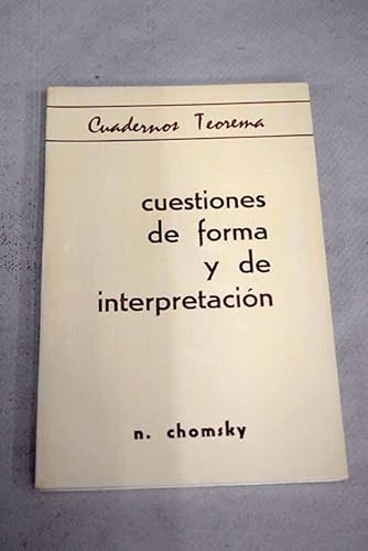 Cuestiones de forma y de interpretacio´n (Cuade... [Spanish] 8437000408 Book Cover
