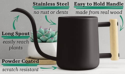 Indoor Watering Can With Long Spout - 35Oz Black Watering Can For Indoor Plants - Cute Watering Can Indoor - Small Watering Can For Indoor Plants - Indoor Plant Watering Can - Houseplant Watering Can #TOP1