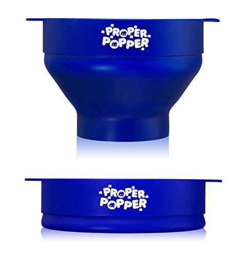 Image of The Original Proper Popper Microwave Popcorn Popper, Silicone Popcorn Maker, Collapsible Bowl BPA Free & Dishwasher Safe - (Blue)
