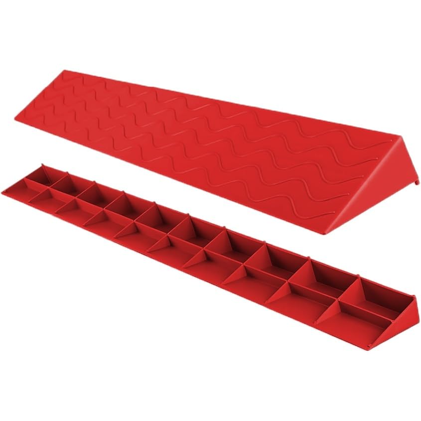 Rampa para Robot de Barrido, Rampa de Umbral Empalmable, Rampa para Silla de Ruedas, Rampa con Superficie Antideslizante, Adecuada para Hogar, Baño (Color: Rojo) (Tamaño: 100 * 16 * 7 cm) miniatura 3