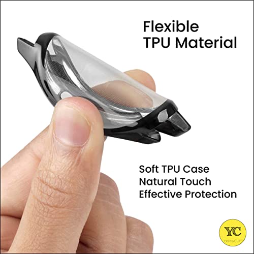 Image of YellowCult Engineered Soft TPU Cover Case for OnePlus Smart Watch (Body & Glass Protection|Flexible|Silicone|Moon Black) - Case Only