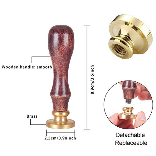 CRASPIRE Halloween Wax Seal Stamp Opera Sealing Wax Stamp Retro Wax Seal 25mm Removable Brass Seal Wood Handle for Christmas Xmas Party Holiday Envelopes Invitations - Image 2