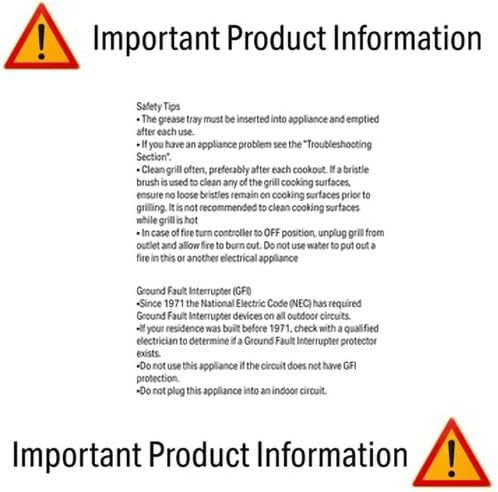 Important Product Information regarding safety tips and GFI