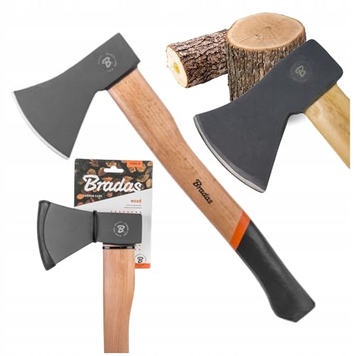 Bradas GARDEN CARE - Holzaxt - Holz Axt Universale - äxte - Universale Spaltaxt - Beil aus gehärtetem Stahl & Buchenholz - Perfekt für Holzspalten & Gartenarbeit - Spalthammer – KT-SW1060 – 600g