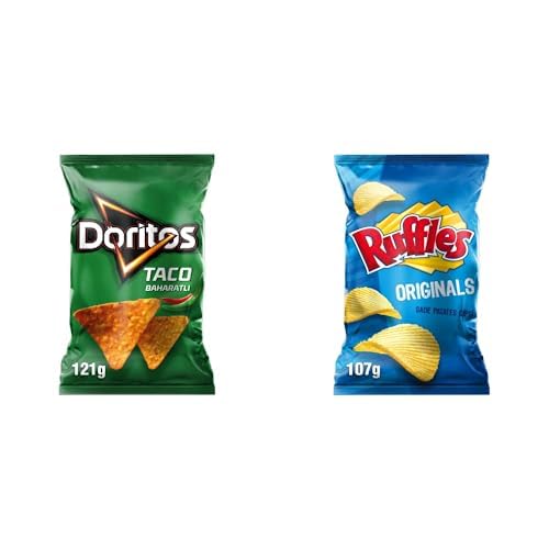 Doritos Taco Mısır Cipsi Mega Boy 218 g ve Ruffles Originals Sade Patates Cipsi Mega Boy 193 g