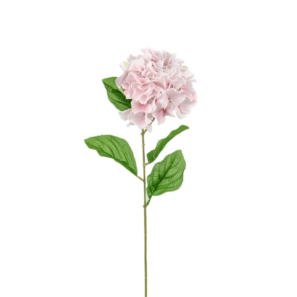 Floristrywarehouse Pink Faux Silk Hydrangea Flower And Leaf Stem 70Cm/28 Inches Tall