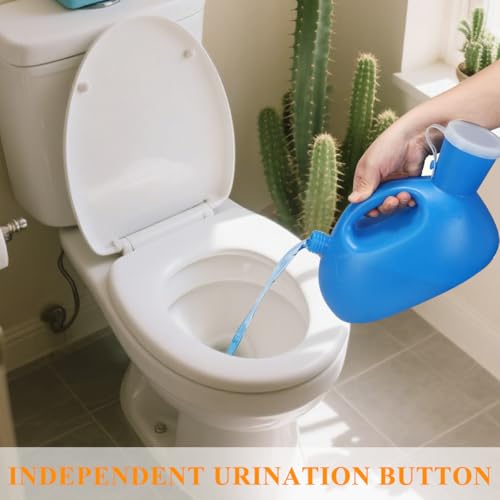 Image of HANNEA 2000ml Female Urinals for Women Men, Spill Proof Urinal Bottle, Handheld Pee Bottle with Handle, Soft Rubber Rim, Reusable Pee Kettle for Hosp*tal Home Camping