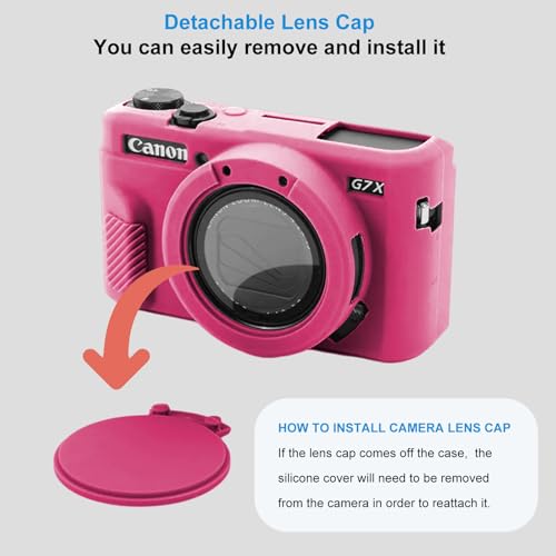 Funda para cámara Canon Powershot G7x Mark III silicona roja miniatura 5