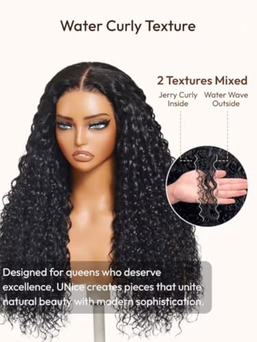 Image of Sunber Pre Cut 13x4 HD Lace Frontal Water Wave Curly Human Hair Wigs
