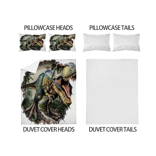 Parure couette dinosaure 3D de qualité supérieure en microfibre douce king size - 4