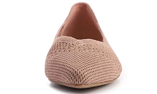Image of FEVERSOLE Women's Woven Pointy Fashion Cutouts Breathable Knit Flat Shoes