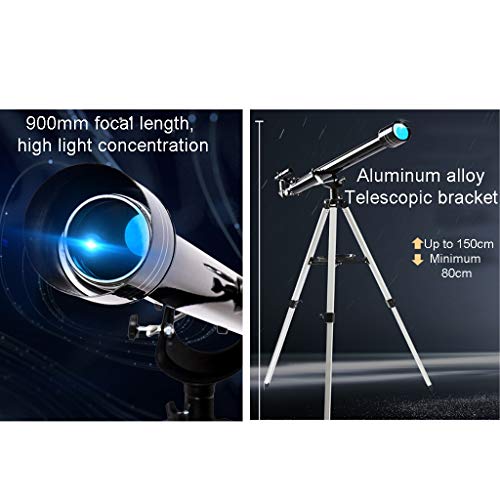 Telescopio de astronomía refractor portátil con trípode 900mm miniatura 3