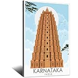 Metall-Blechschild Karnataka Indien Blechschild Reise Vintage Kunst Wanddekoration Schild Home Küche Bar Terrasse Höhle Lustige Dekoration 30 x 43 cm
