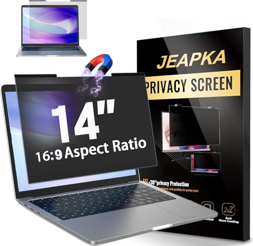 Image of Magnetic 14 Inch Laptop Privacy Screen 16:9 Aspect Ratio, Removable Anti-Blue /Glare Protector Film