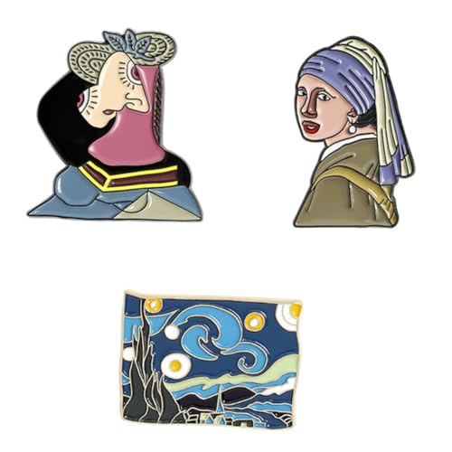 Broche d'art classique en alliage aux détails peints raffinés