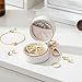 Hmxpls Portable Ring Holder Keychain, Mini Sports Jewelry Holder Box, Small Travel Ring Earring Stud Necklace Storage Case (White)